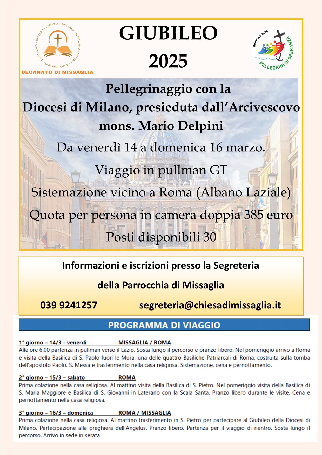 Pellegrinaggio Giubileo 2025